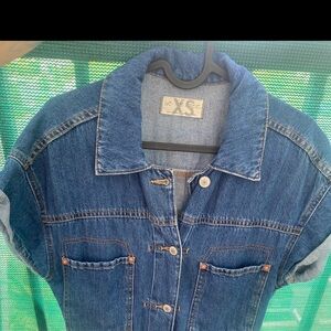 FREE PEOPLE DENIM ROMPER